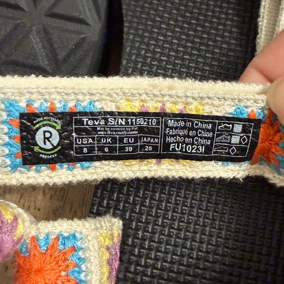 Teva Sandal Flatform Universal Crochet Granny Squares Platform Hike Women’s Sz 8 - Picture 7 of 10